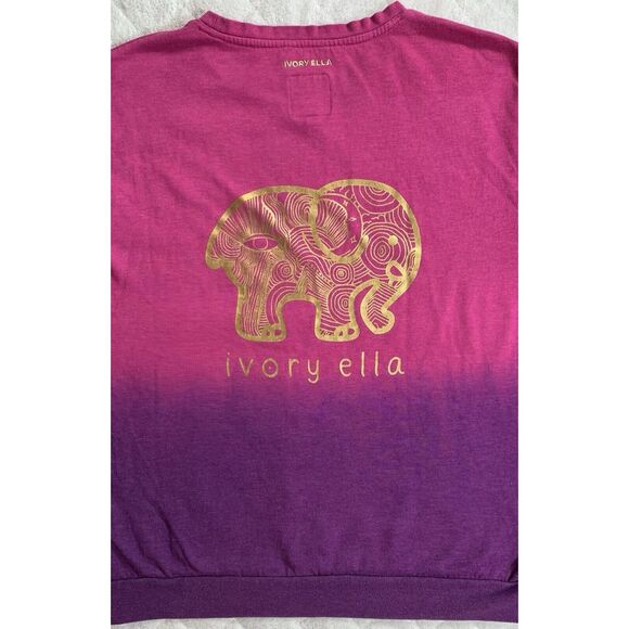 Ivory Ella Mauve & Purple Elephant Sweatshirt Women's Size Small - 237 - Picture 6 of 11